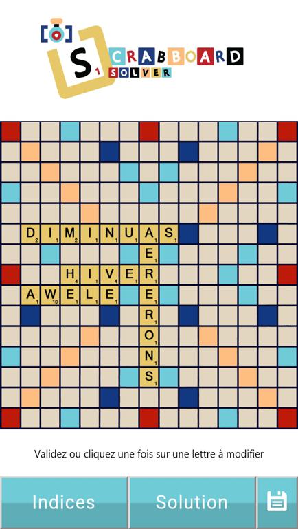 lettres reconnues dans Scrabboard Solver